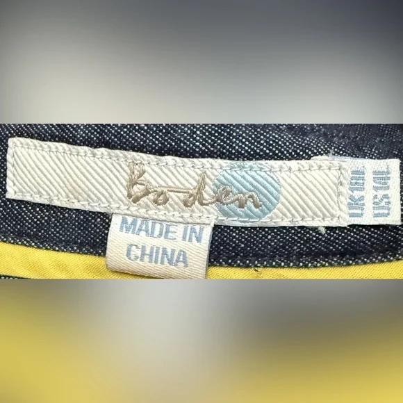 Boden denim dress Midi Pleated Button Down Dark Wash Belted sizes 14L NWOT - Picture 4 of 9